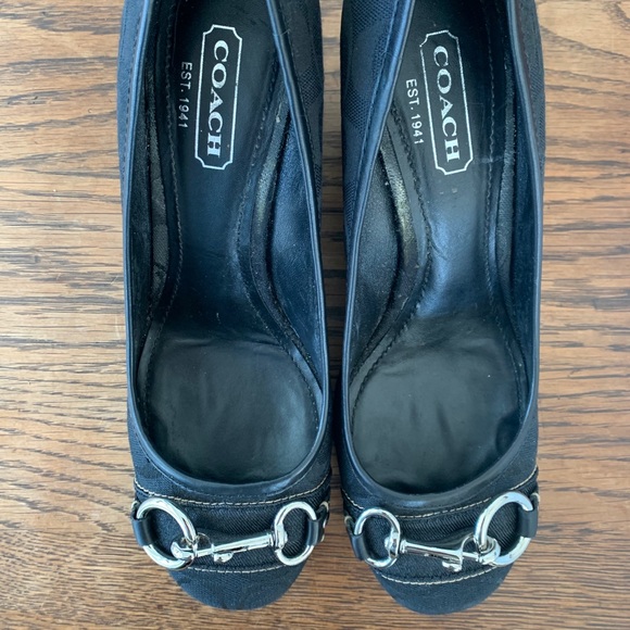 Coach Issy signature fabric/suede wedge heels - Picture 3 of 4